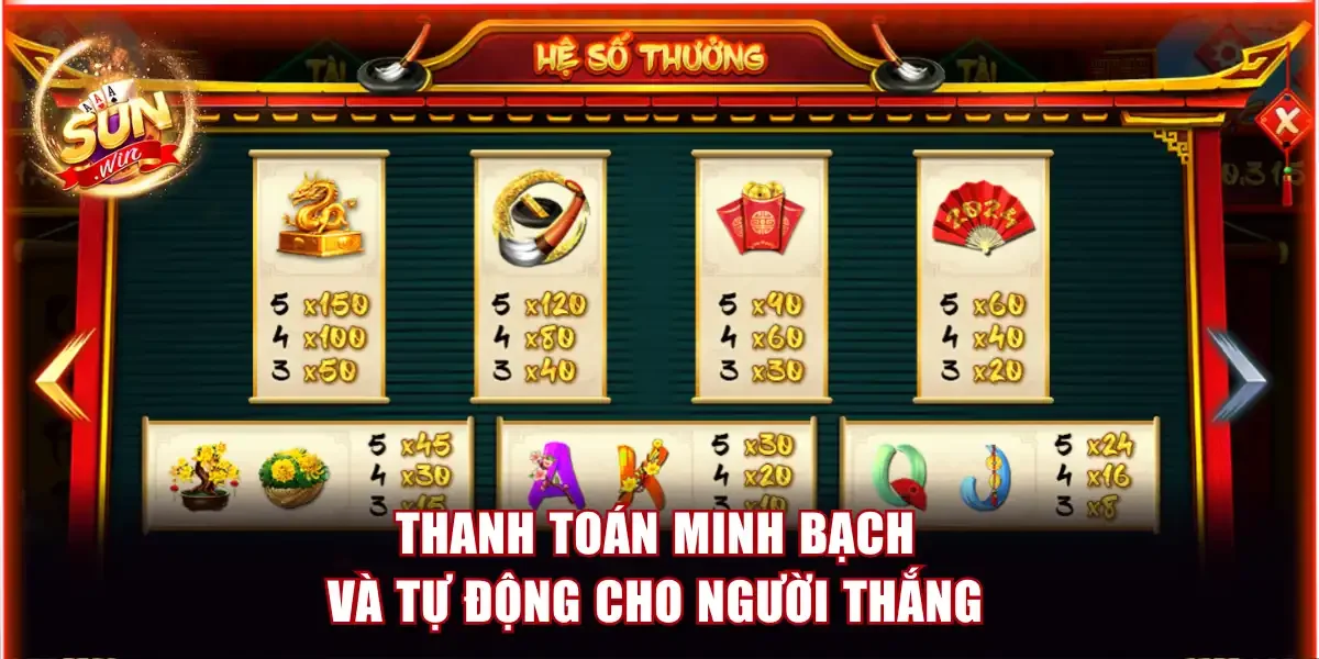 Thanh toán minh bạch và tự động cho người thắng